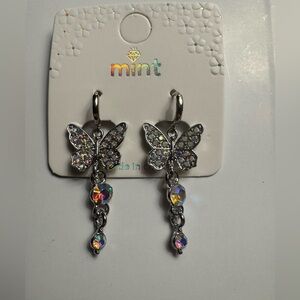 New MINT Butterfly dangle earrings -silver